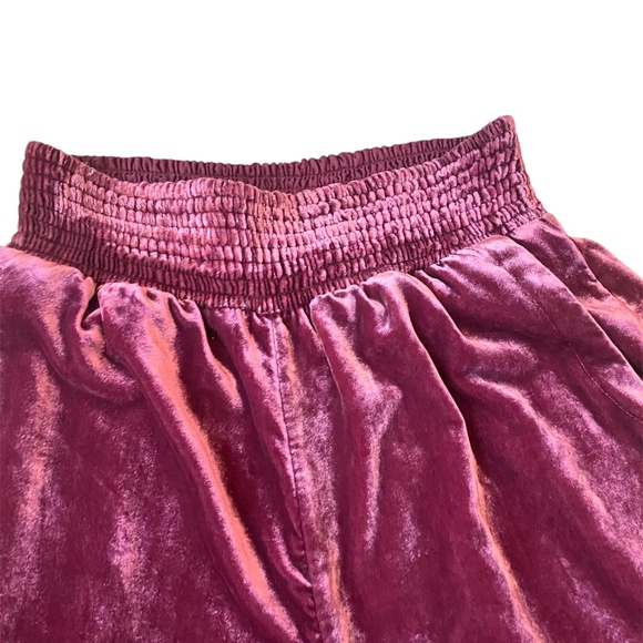 Anthropology Velvet Velour Smocked Gloria Wine Harem Jogger Pocket Pants Smalll - Picture 6 of 10